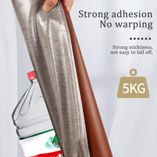 E-ALLDIR Öntapadós Bőrjavító Tapasz 50x137cm - Vízálló PU Bőrfolt Bútor, Kanapé, Autóülés, Táska Javításához - Bézs