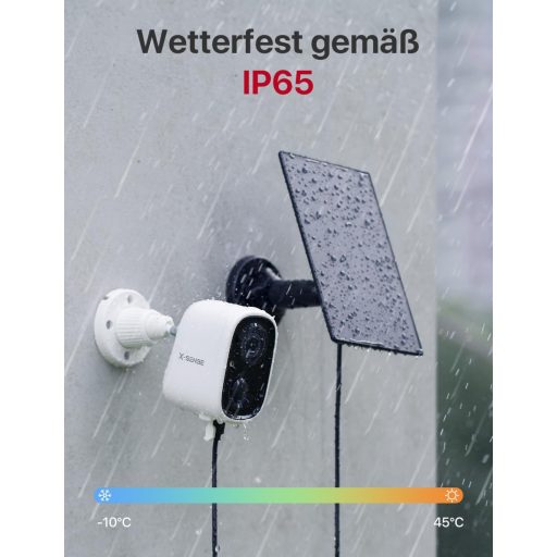 X-Sense Napelemes Kültéri Biztonsági Kamera WiFi 1080p Éjszakai Látás Mozgásérzékelő