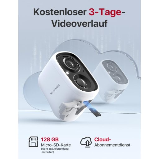 X-Sense Napelemes Kültéri Biztonsági Kamera WiFi 1080p Éjszakai Látás Mozgásérzékelő