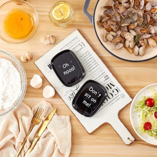 Swuut Kerámia Kanáltartó Szett 2 db - Fekete Edényalátét Konyhai Eszközökhöz, Spatulához, Fogóhoz, Mosogatógépben Mosható, Tűzhelyhez és Pul