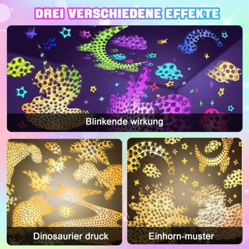 Unikornis és Dinoszaurusz Projektoros Éjszakai Fény