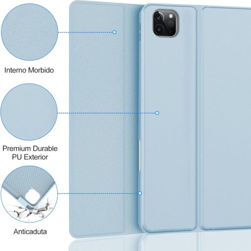 IVEOPPE Tipkovnica s pozadinskim osvjetljenjem za iPad Air 5./4. generacije, Bluetooth bežična tipkovnica za iPad Pro 11", nebesko plava