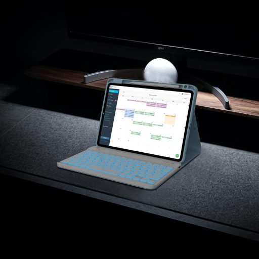 IVEOPPE Tipkovnica s pozadinskim osvjetljenjem za iPad Air 5./4. generacije, Bluetooth bežična tipkovnica za iPad Pro 11", nebesko plava