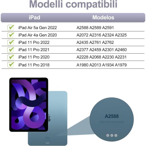 IVEOPPE puzdro na iPad Air/Pro s Bluetooth klávesnicou – talianske rozloženie, fialové
