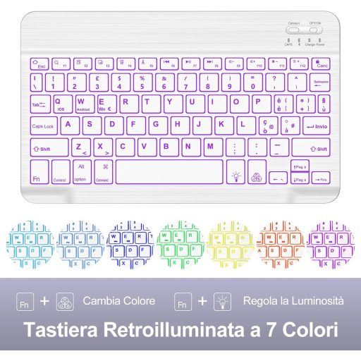 IVEOPPE puzdro na iPad Air/Pro s Bluetooth klávesnicou – talianske rozloženie, fialové