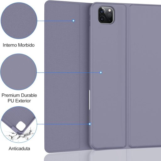 IVEOPPE iPad Air/Pro Bluetooth billentyűzet tok – olasz kiosztás, lila