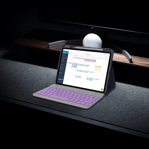 IVEOPPE puzdro na iPad Air/Pro s Bluetooth klávesnicou – talianske rozloženie, fialové