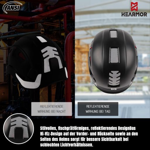 HEARMOR EN397 Munkavédelmi Sisak ABS Verstellható 6 Pontos Rendszerrel Hűtőbetéttel