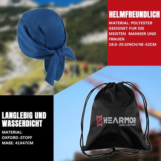 HEARMOR EN397 Munkavédelmi Sisak ABS Verstellható 6 Pontos Rendszerrel Hűtőbetéttel