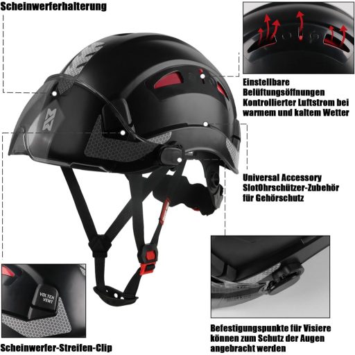 HEARMOR EN397 Munkavédelmi Sisak ABS Verstellható 6 Pontos Rendszerrel Hűtőbetéttel