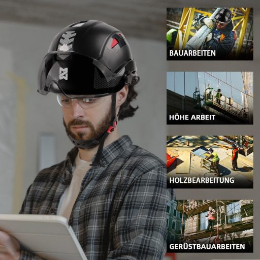 HEARMOR EN397 Munkavédelmi Sisak ABS Verstellható 6 Pontos Rendszerrel Hűtőbetéttel