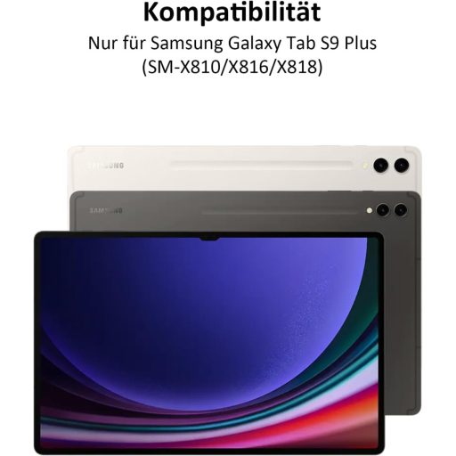 Qoosea QWERTZ Tipkovnica s pozadinskim osvjetljenjem i futrola za Samsung Tab S9 FE+/S9+ 12.4" Tablet - Odvojiva Bluetooth tipkovnica, TPU zaštitna futrola, 3 Á