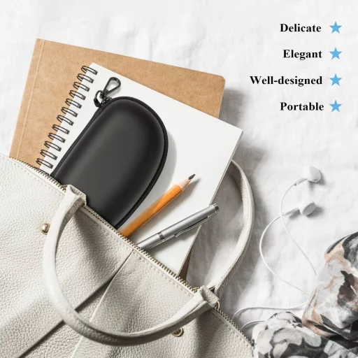 MoKo Etui 2 în 1 pentru ochelari și port lentile de contact, de călătorie, cu oglindă și pensetă