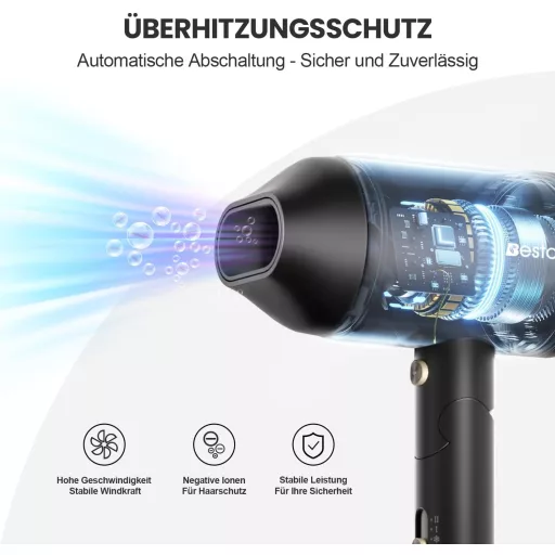 Bestauty összecsukható utazási hajszárító diffúzorral, ionos technológiával és tárolótáskával