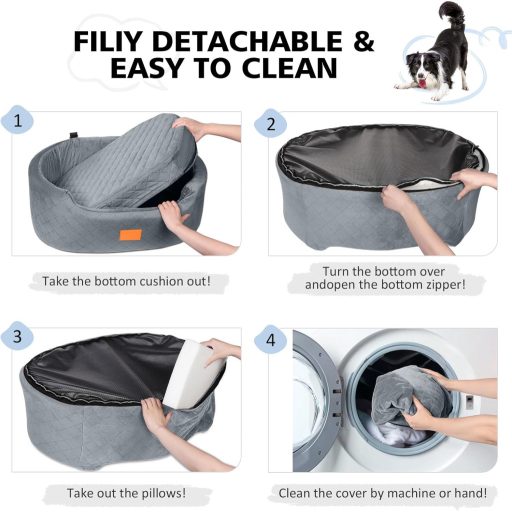 Feporen autosjedalica za pse velikih pasmina, periva s jastukom i sigurnosnim pojasom