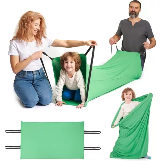   Senzorický tunel ODOXIA pre deti - Zelená lycrová senzorická trubica pre ľudí s autizmom - Rozvojová hračka pre kompresnú terapiu 300x70 cm