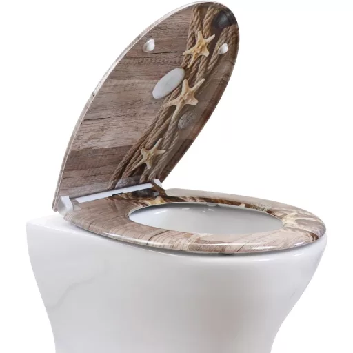 Fanmitrk WC ülőke puha záródással, gyorsfelszabadítás, duroplast, kötél mintás