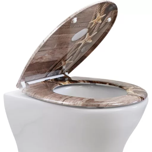 Fanmitrk WC ülőke puha záródással, gyorsfelszabadítás, duroplast, kötél mintás