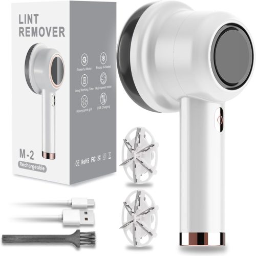 Aparat electric de îndepărtat scame cu încărcare USB - Include 2 rezerve pentru haine și pulovere