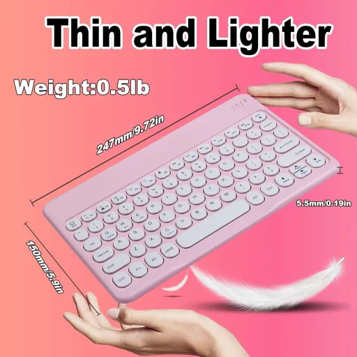 SRAYG Bluetooth Wireless Billentyűzet Egér Szett Ultra Vékony Pink