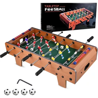   GOLDGE gyerek asztali foci 4 labdával, 6 rúdas asztalifoosball, 50x24x15cm