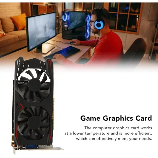 VBESTLIFE GTX1050Ti 4GB DDR5 Grafikus Kártya Asztali PC-hez Dual Fan