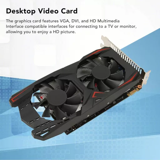 VBESTLIFE GTX1050Ti 4GB DDR5 Grafikus Kártya Asztali PC-hez Dual Fan