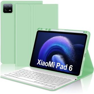   JADEMALL Xiaomi Pad 6/6 Pro 11" AZERTY Bluetooth tipkovnica s futrolom, svijetlozelena