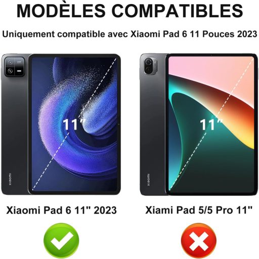 JADEMALL Xiaomi Pad 6/6 Pro 11" AZERTY Bluetooth billentyűzet tok világoszöld