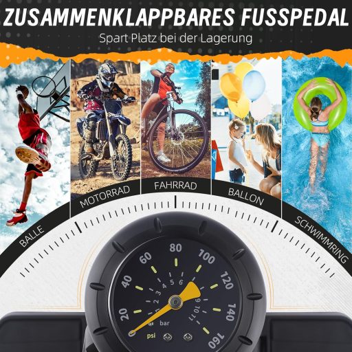 WESTGIRL Kerékpár Pumpa Nyomásmérővel, 11 Bar, Összes Szelep Típushoz, Padló Pumpa