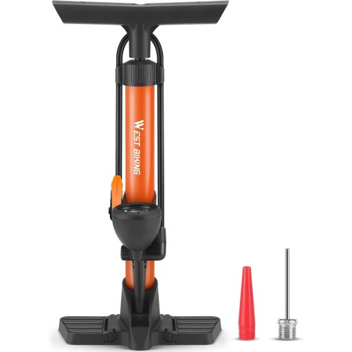 Pompă de bicicletă WESTGIRL cu manometru, 11 bar, pentru toate tipurile de valve, pompă de podea