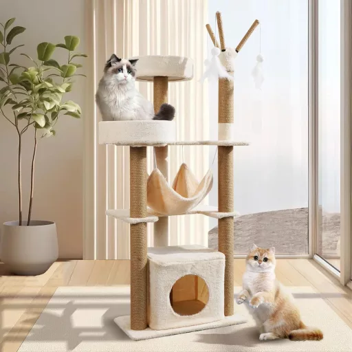 yuyuepetzone turn înalt pentru pisici de 126 cm, vilă pentru pisici cu stâlp de zgâriat, culcuș și jucării