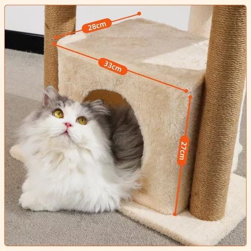 yuyuepetzone turn înalt pentru pisici de 126 cm, vilă pentru pisici cu stâlp de zgâriat, culcuș și jucării