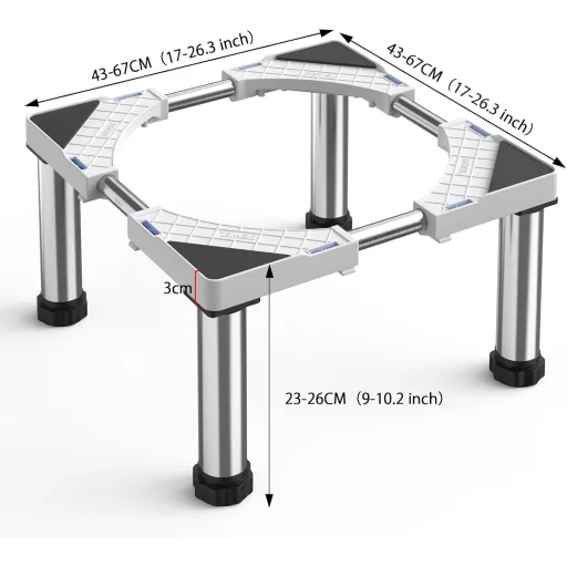 DEWEL Állítható Hűtőgép Alap 23-26 cm Magasság Mosogatógép Fagyasztó Konyhai Bútor Talp 45-67 cm