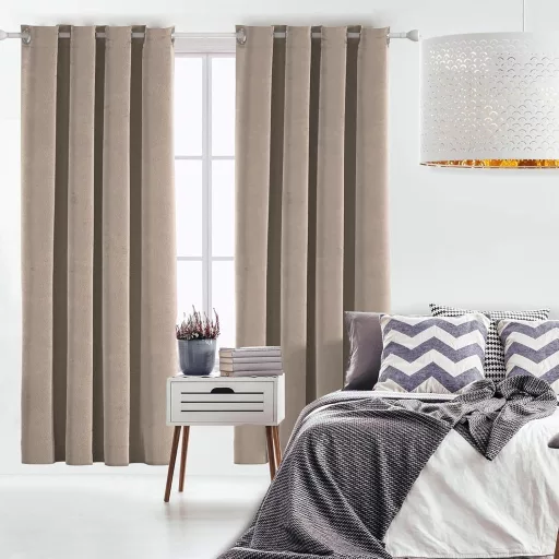 Ystyle bársony sötétítő függöny szett 2db 140x240cm kamel