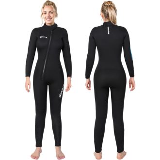   Owntop 5 mm Neoprensko odijelo za ronjenje za muškarce i žene - Jednodijelno vodootporno termo odijelo dugih rukava s prednjim patentnim zatvaračem UPF50+ zaštita za ronjenje