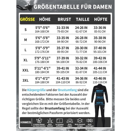 Owntop 5 mm Neoprensko odijelo za ronjenje za muškarce i žene - Jednodijelno vodootporno termo odijelo dugih rukava s prednjim patentnim zatvaračem UPF50+ zaštita za ronjenje