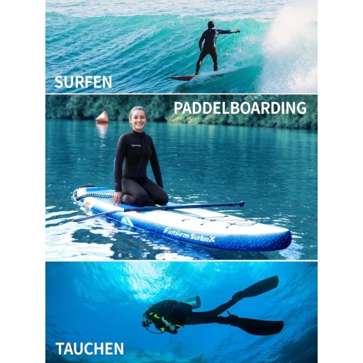 Owntop 5 mm Neoprensko odijelo za ronjenje za muškarce i žene - Jednodijelno vodootporno termo odijelo dugih rukava s prednjim patentnim zatvaračem UPF50+ zaštita za ronjenje