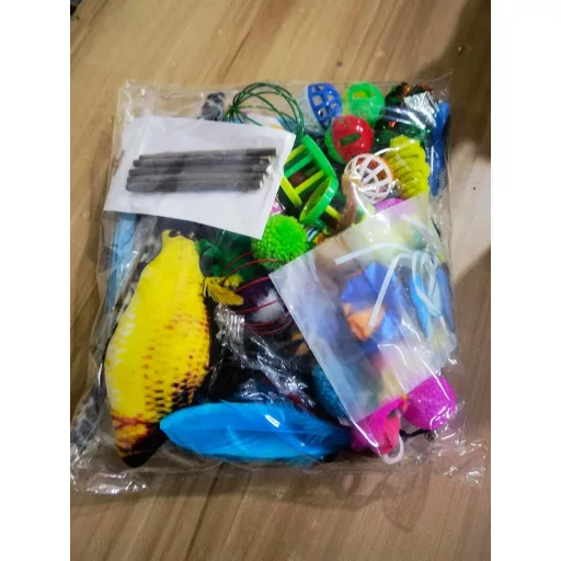 UGBO Interaktív Macska Játék Szett, Összecsukható Alagút, 39 Darabos Aktivitás Készlet Macskáknak és Nyulaknak, Kaparásálló