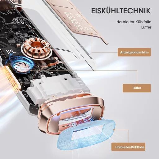 LUBEX IPL uređaj za uklanjanje dlačica s hlađenjem, 999.900 impulsa, 3u1 funkcija