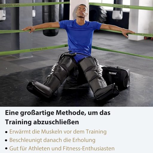 FIT KING Láb Masszírozó Kompressziós Csizma - Sportolói Regeneráció és Vérkeringés Javítás Fájdalomcsillapítással (Közepes Méret)