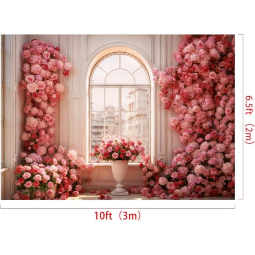 Kate 3x2m Valentinovo foto pozadina ružičasti cvjetni zid vjenčani portret fotografiranje