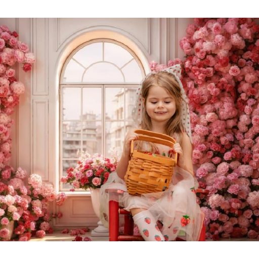 Kate 3x2m Valentinovo foto pozadina ružičasti cvjetni zid vjenčani portret fotografiranje