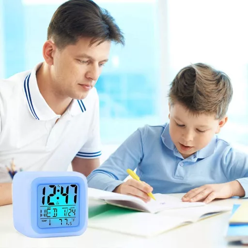 Jisile Gyermek Ébresztőóra - Digitális Unikornis Óra 7 Színváltó LED Éjszakai Fénnyel, Hálószobai Világítós Ébresztő Gyerekeknek, Ajándék Lá
