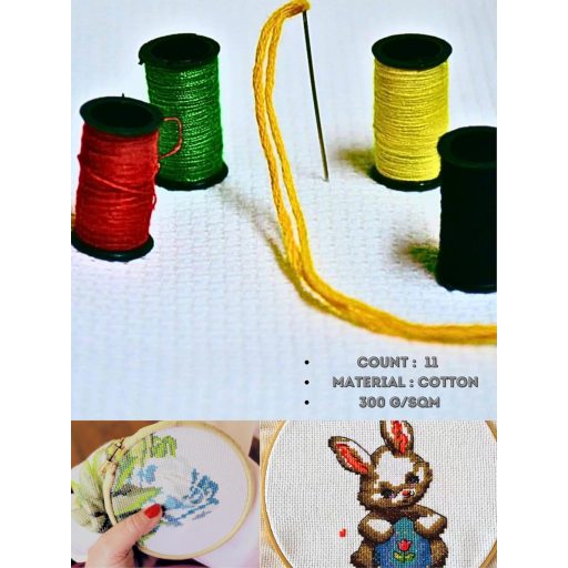 Virginia Tex Aida szövet 11-es számolású fehér 100x150 cm hímzéshez