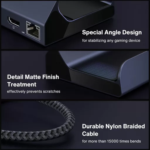 IVANKY 8az1-ben dokkoló Steam Deck/ROG Ally-hez, HDMI 2.1 4K 144Hz, Gigabit Ethernet - 4K@144Hz - Without Adapter, Without power supply