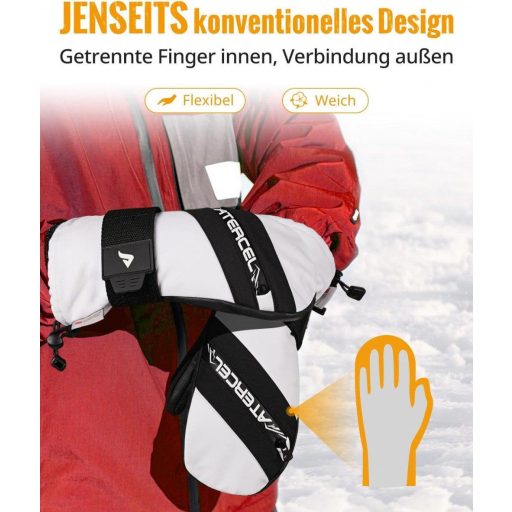 3M Vodoodolné unisex lyžiarske rukavice na zimné športy, veľkosť S