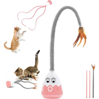   lifefav Automatikus Macska Játék Elektromos Interaktív Farok Rózsaszín