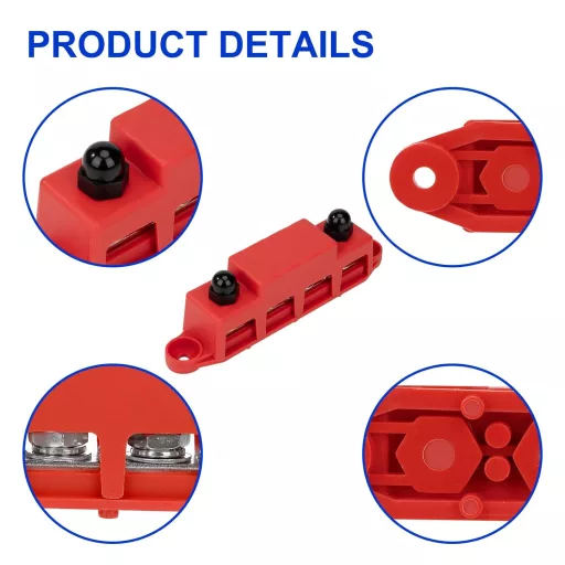 QIMEI-SHOP 250A Busbar 12V-48V DC Elosztóblokk 2db M10 Csatlakozóval