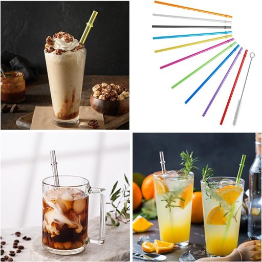 Set de 24 paie reutilizabile din plastic, 26,7 cm, cu periuțe de curățare